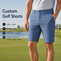 Shorts de golf pour hommes à imprimé géométrique bleu ciel personnalisé, bas de pantalon extensibles à séchage rapide, OEM ODM, étiquette privée, approvisionnement en gros