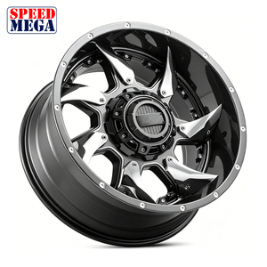 Rueda de aleación SPEED MEGA negra para camioneta SUV de 8 orificios, mejora con mecanizado CNC, aleación Mega brillante forjada, llanta de alta resistencia. - Product Image 3