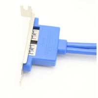 Câble double port USB 3.0 femelle AF vers carte mère 20 broches avec support