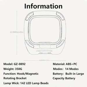 Nouvelle lampe de camping tactique d'extérieur rechargeable avec batterie intégrée, système de freinage antiblocage, lampe de travail portable pour le camping - Product Image 5