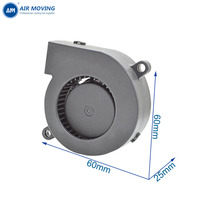 Ventilateur centrifuge haute vitesse AMB6025H12B, étanche, 60*60*25MM, ventilateur DC 12V 24V, ventilateur radial de refroidissement