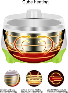 Yaourtière électrique en acier inoxydable sûre et saine avec contrôle de la température et garantie d'un an pour usage domestique - Product Image 4