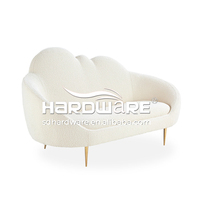 Modernes Design weicher weißer Samt Loves eat Sofa Set Möbel Wohnzimmer