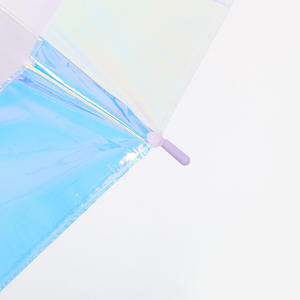 Parasol de voyage <span class=keywords><strong>transparent</strong></span> coloré en plastique moderne effet laser arc-en-ciel, résistant à la pluie et au vent, idéal pour les mariages - Product Image 3
