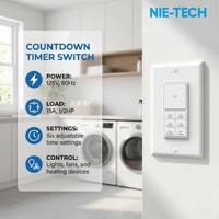 Sakelar Timer Hitung Mundur Dalam Dinding 15A Grosir 125V ETL FCC 6 Pengaturan Waktu 1 Menit-1 Jam Bahan PC Tahan Api Garansi 1 Tahun