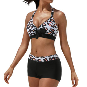 Nuevo Conjunto de <span class=keywords><strong>Bikini</strong></span> de Dos Piezas para Mujer - Braguitas de Cintura <span class=keywords><strong>Alta</strong></span> con Tirantes Ajustables, Estilo Conservador para Mercados Occidentales - Product Image 1