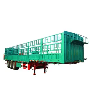 Gold Supplier Fence Cattle Sheep Animal Farm Equipment Transportation 40ton-80ton 3 Axles fence semi trailer for sale