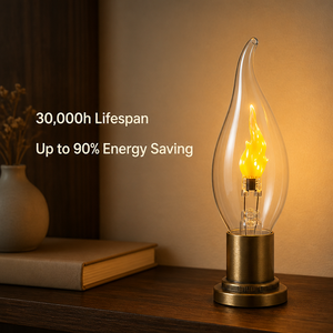 หลอดไฟ LED วินเทจทรงเอ็ดดิสัน รุ่น C35L ให้เอฟเฟกต์เปลวไฟเสมือนจริง หลอดไส้ตกแต่ง ขั้ว E14 E27 สำหรับตกแต่งร้านอาหาร - Product Image 4