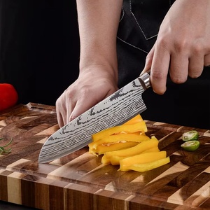 Couteau de cuisine en acier inoxydable à haute teneur en carbone, motif Damas, couteau de chef, ensemble de couteaux de cuisine professionnels avec manche en bois Pakka - Product Image 4