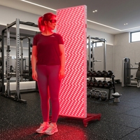 Panneau de luminothérapie infrarouge à 8 longueurs d'onde pour tout le corps avec support électrique rotatif à 360 degrés, luminothérapie rouge