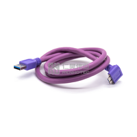Câble de caméra industrielle USB 3.0 vers Micro B à angle droit avec verrouillage à vis, câble moulé pour transfert de données pour vision industrielle