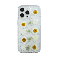 Coque de téléphone transparente antichoc magnétique en TPU+PC avec paillettes florales brillantes pour iPhone 17 16 15 Pro Max 14 13 12 Luxe