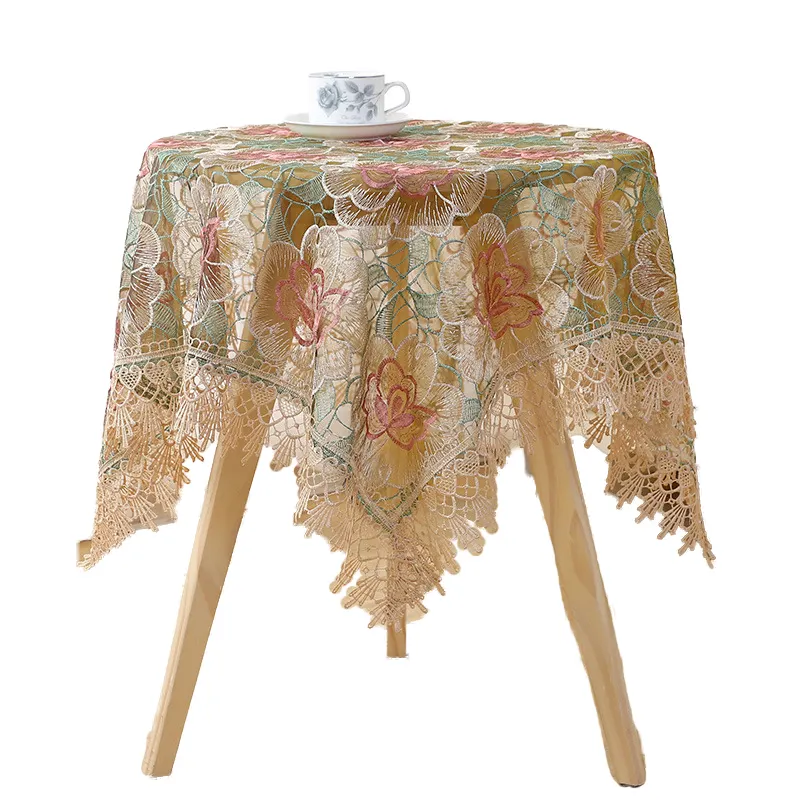 New Design Lace Table Overlay Jacquard Table Covers Wedding Decoration With Cheap Price