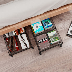 Organizador de Almacenamiento Bajo Cama con Ruedas, Paquete de 2, Cajón Organizador de Zapatos Bajo Cama con Placa de Identificación, Popular - Product Image 3