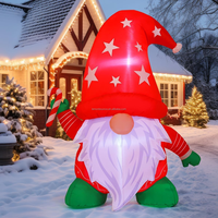 Décoration de Noël gonflable très vendue : Gnomes de Noël gonflables lumineux pour décorations de fête en extérieur
