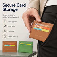 Dompet Kartu Desainer Ramah Lingkungan Dua Warna dengan Penutup Magnetik, Kantong Resleting, Panel Diagonal, Porte Carte, Pemblokir RFID, Dapat Disesuaikan