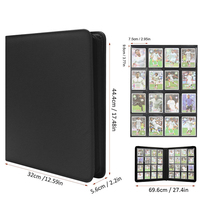 MINIBOOK Premium Toploader Binder 4 9 12 16 Pochettes en Cuir PU pour Yugioh TCG, Album Porte-Cartes Gradués TCG, 288 Cartes
