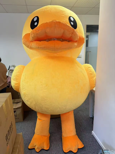 Fefun 2 м/2,6 м, лидер продаж, надувной плюшевый меховой желтый костюм талисмана утки, мультяшный персонаж, желтая утка, костюмы для взрослых - Product Image 5