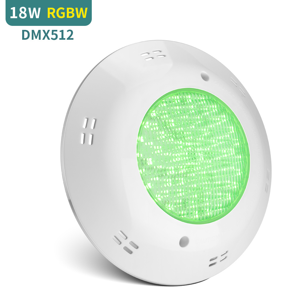 18W RGBW DMX512 Control Fiberglass Led Color Changing Swimming Pool Light