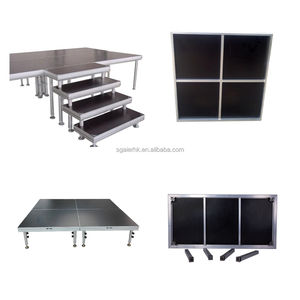 Plataforma de Escenario Portátil de Acero y Madera con Estructura de Aluminio de 1.22x1.22m y 2x1m, Soporte para Tambor, Muebles de Madera para Conciertos - Product Image 1