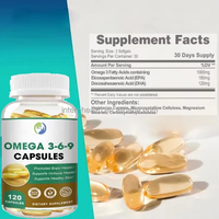Ausreson OEM Omega-3 Capsules Molles Compléments Alimentaires Naturels Végétaliens 1000mg Huile de Poisson Bio Halal Omega 3 6 9 en Capsules