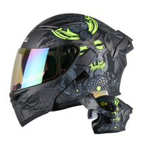 Nouveau casque de moto modulaire, casque modulaire unisexe, quatre saisons, double visière haute définition, casque de sécurité pour la conduite