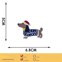 Appliques thermocollantes brodées en forme de chiens et chiots variés (y compris le Teckel) pour vêtements, style Anime