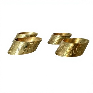 แหวนผ้าเช็ดปากทองเหลืองแบบทึบแหวนผ้าเช็ดปากดีไซน์ล่าสุด - Product Image 5