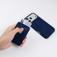 Portefeuille en cuir véritable Alcantara, vente en gros, porte-cartes magnétique puissant pour iPhone 18 17 16 Pro Max
