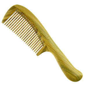Peine para el cabello de madera de sándalo verde, 19 cm, hecho a mano para uso doméstico, para la población en general - Product Image 1