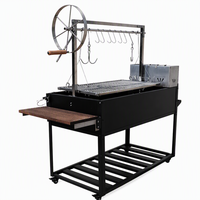 Barbecue argentin Santa Maria, station de grillade robuste au charbon de bois avec système de hauteur réglable, pour cuisson en extérieur