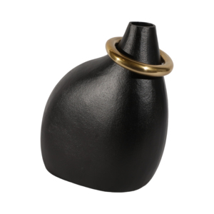 Vaso ad anello scultoreo asimmetrico, moderno vaso per fiori in metallo per soggiorno, camera da letto, ufficio, decorazione per la casa - Product Image 2