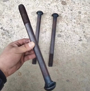 สลักเกลียวรั้วกั้นเหล็ก LeGood รุ่น M22 M24 M27 หัวครึ่งวงกลม คอเหลี่ยมรูปไข่ ผิวเคลือบออกไซด์สีดำ ระดับ 8 แบบยาวพิเศษ - Product Image 5