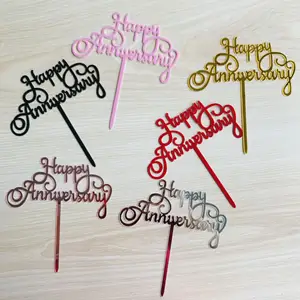 Ychon Hot Sale Acrylic Cake Topper Toppers For Valentine's Day Dessert Wedding Party Cake Decor