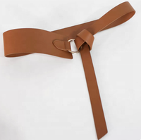Ceinture Femme Nœud Tendance en PU Large, Joint de Taille, Accessoire de Vêtement avec Boucle en Alliage