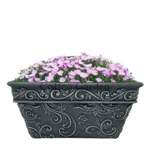 Arabesque Design Square Wall Hanging Flowerpots 12.6 Inch Plastic Crafts Planters Indoor And Outdoor Pots For Plants Decor Vases