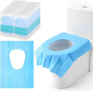 Protège-sièges de toilettes jetables et biodégradables, emballés individuellement, pour les voyages et les toilettes publiques, et pour l'apprentissage de la propreté - Product Image 1