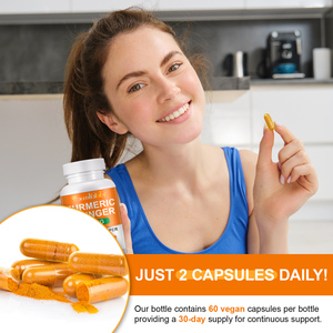 Acentiallbas 60 Capsules Supplément d'extrait de racine de <span class=keywords><strong>curcuma</strong></span> Marque privée 95% Curcumine de <span class=keywords><strong>curcuma</strong></span> en capsules avec poivre noir - Product Image 5