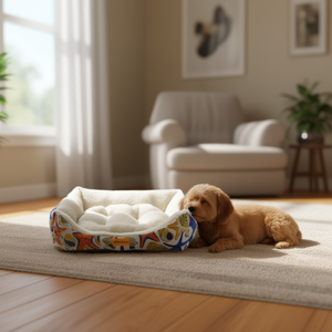 Coussin pour chien Yommy, lit pour animal de compagnie en peluche douce avec coussin intérieur amovible et base antidérapante, tailles S, M, L - Product Image 2