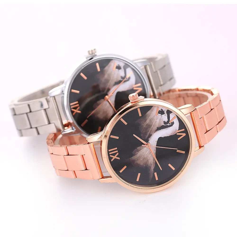 Simple Female Dress Wristwatches Classical Design Printed Butterfly Luxury Women Fashion Watches Ladies Quartz Leather Watch