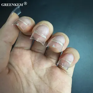 500pcs/box False Fingernails Square Shaped Acrylic Nails Short Professional Salon Half Cover Short Curve French Short Nail Tips