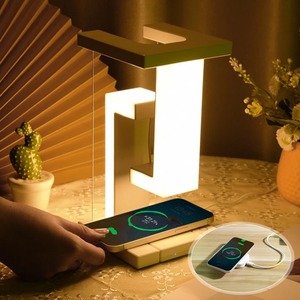Floating Table Lamp Smart Phone <b>Wireless</b> Charging Levitating LED Desk Lamp Anti-gravity Night <b>Light</b> With 10W <b>Wireless</b> Charger - Product Image 1