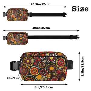 Bolso Boho Australiano, Bolso Cruzado <span class=keywords><strong>Hippie</strong></span>, Bolso de Cintura, Bolso de Cintura Groovy, Bolso de Cintura con Estampado Personalizado, Bolso de Cintura con Correa Ajustable - Product Image 3
