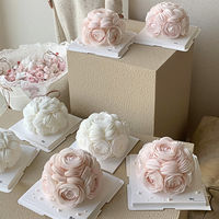 Reusable Eco-Friendly Circle Pink Wafer Paper Birthday Cake Topper Flower Rice Paper Happy Birthday Decoration