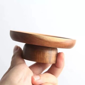 Solid Wood Oval Tea Cup Storage Rack Tall Aromatherapy Tray For <b>Home</b> Living Room - Product Image 1