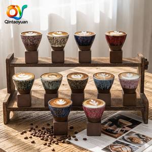 Set di Tazze da <span class=keywords><strong>Caffè</strong></span> in Ceramica Stile Retrò di Lusso, Design Creativo Giapponese con Smalto Cangiante, Tazza per Latte Domestica Lavabile in Lavastoviglie - Product Image 1