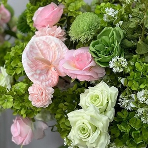 60cm Künstliche Seidenblumen-Kugelgirlande Rosa Grüne Hortensien Rosen-Arrangement Hochzeitstisch-Mittelstück Empfangsdekoration - Product Image 6