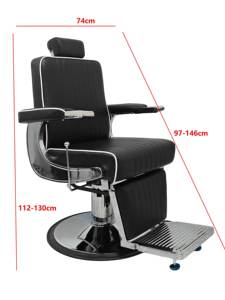 Chaise de barbier hydraulique à 360° en promotion °   Fauteuil de salon pivotant et inclinable, réglable en hauteur, avec structure en acier inoxydable et revêtement en cuir, pour coiffeur - Product Image 6