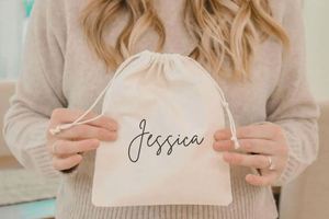 100 Organic Cotton <b>Pouch</b>, Custom Jewellery Package, Custom Dust Bag, Favor Bags, Cotton <b>Drawstring</b> Jewelry Package With Logo - Product Image 2