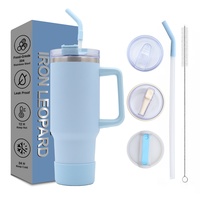 Gobelet de voyage à sublimation de 40oz avec poignée et paille, tasse réutilisable pour garder le froid, poignée confortable, conception personnalisée